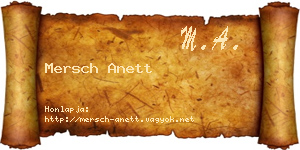 Mersch Anett névjegykártya